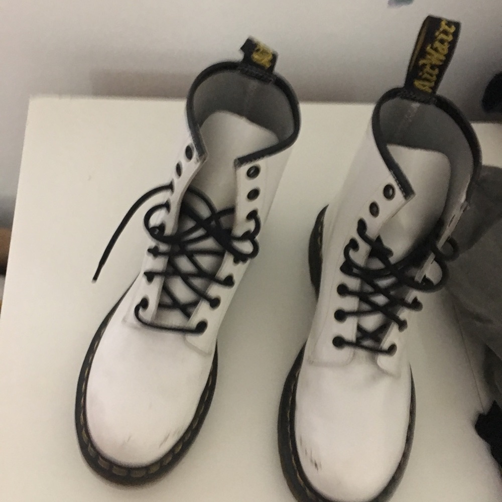 White Dr. Martin boots